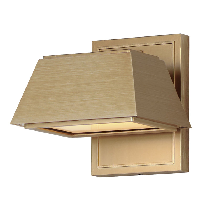 Mansard LED Outdoor Wall Sconce in Antique Brass