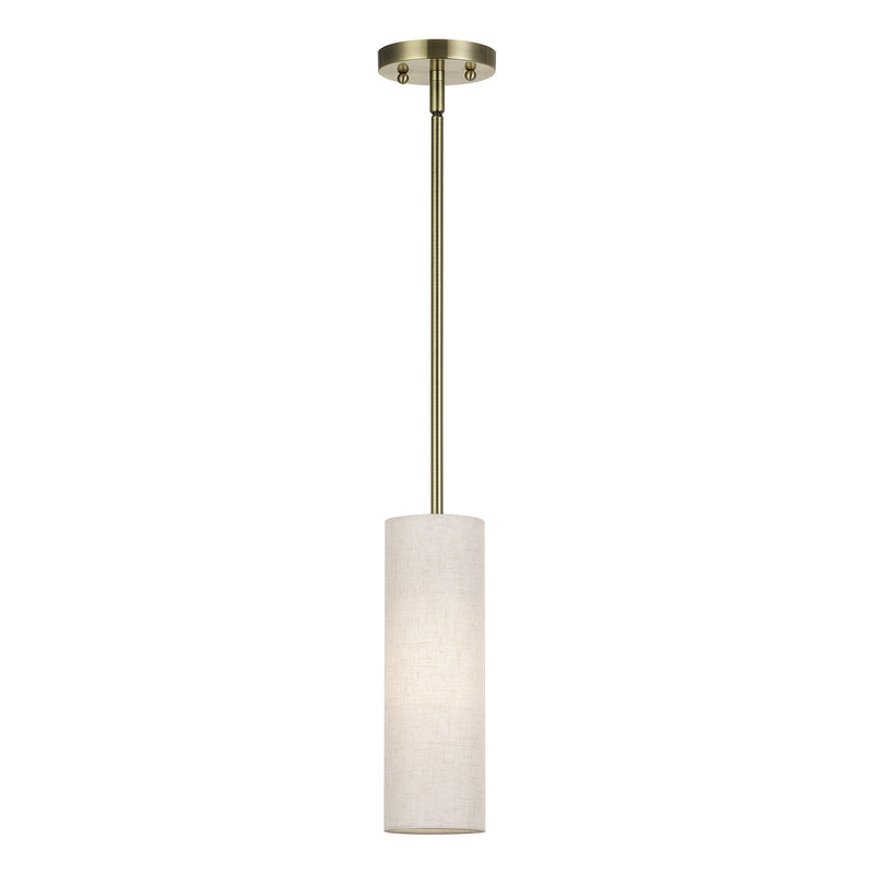 Meridian Cylinder Mini Pendant in Antique Brass