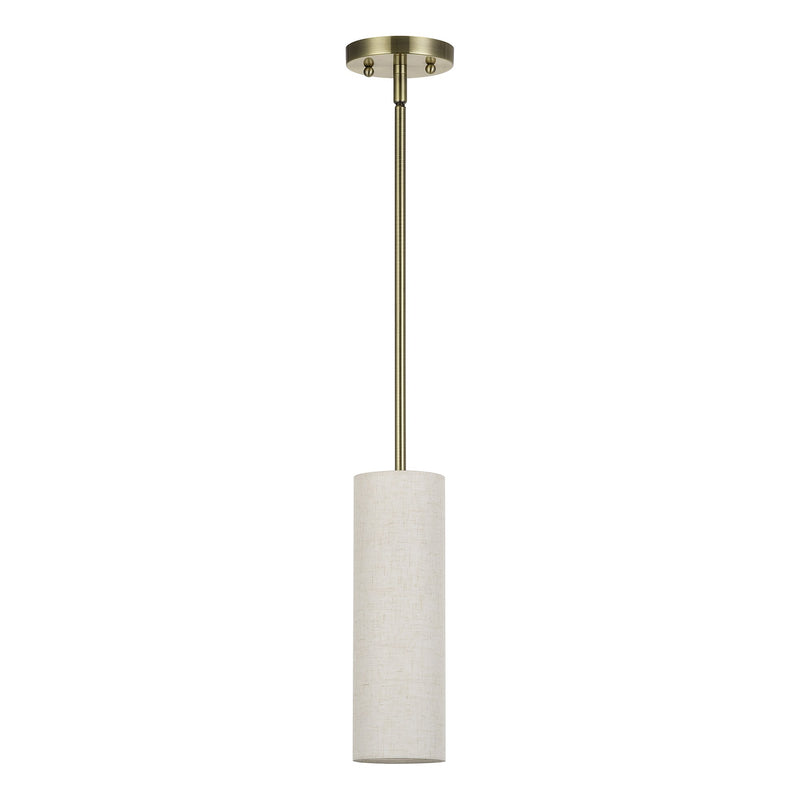 Meridian Cylinder Mini Pendant in Antique Brass