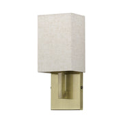 Ada ADA Wall Sconce with Oatmeal Shade in Antique Brass