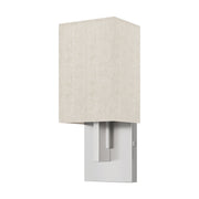 Ada ADA Wall Sconce with Oatmeal Shade in Brushed Nickel