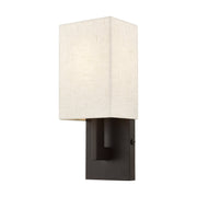 Ada ADA Wall Sconce with Oatmeal Shade in English Bronze