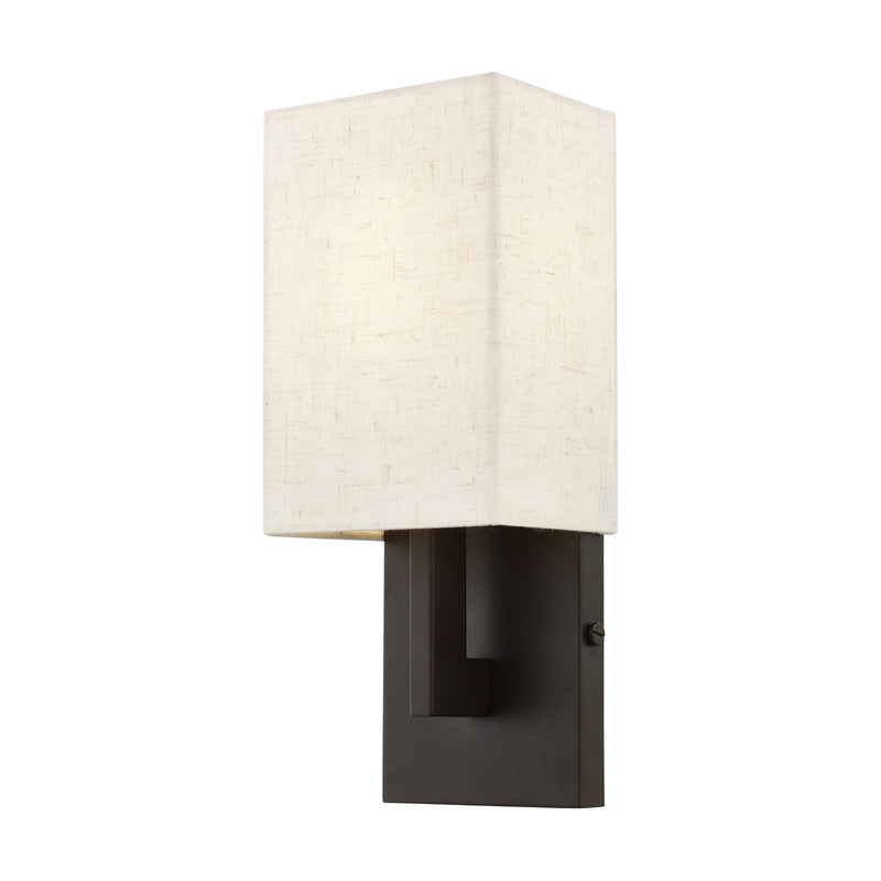Ada ADA Wall Sconce with Oatmeal Shade in English Bronze