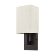 Ada ADA Wall Sconce with Oatmeal Shade in English Bronze