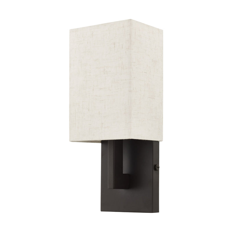 Ada ADA Wall Sconce with Oatmeal Shade in English Bronze