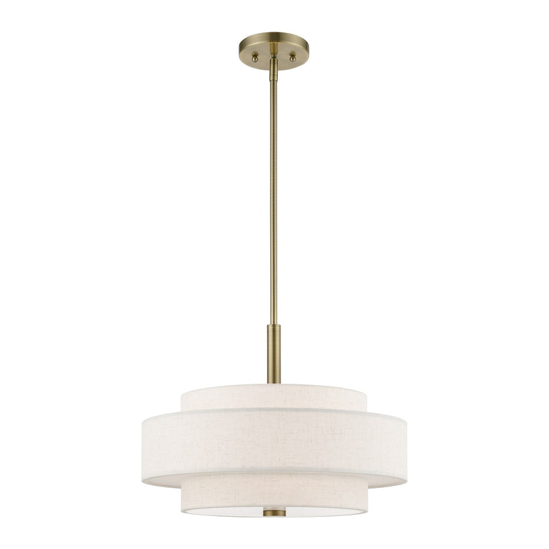 Monroe 4-Light 18" Drum Pendant in Antique Brass