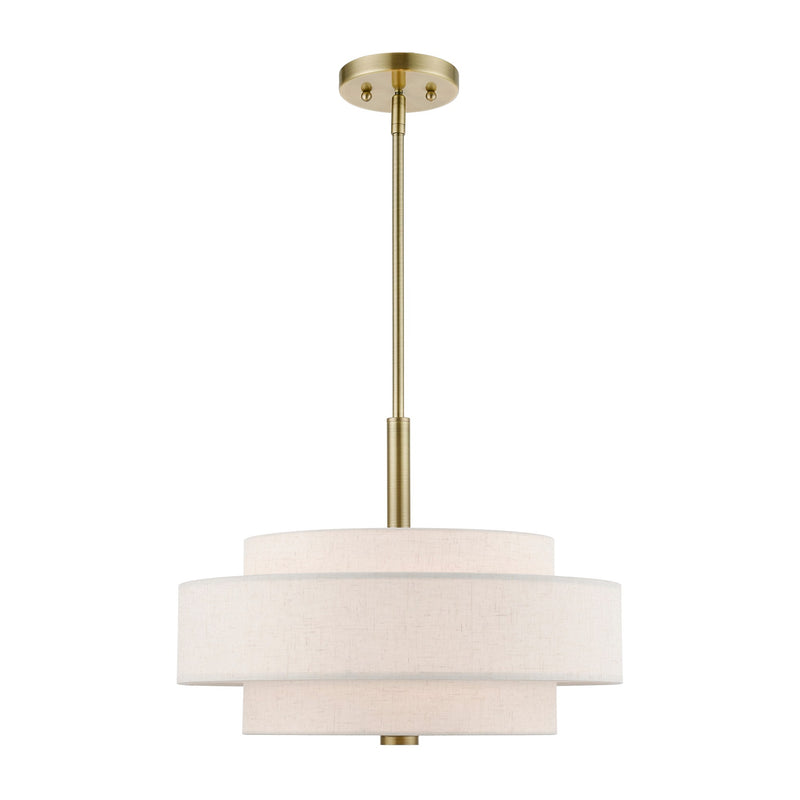 Monroe 4-Light 18" Drum Pendant in Antique Brass