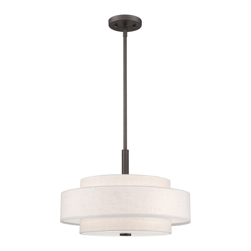 Monroe 4-Light 18" Drum Pendant in English Bronze