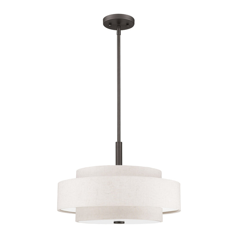 Monroe 4-Light 18" Drum Pendant in English Bronze
