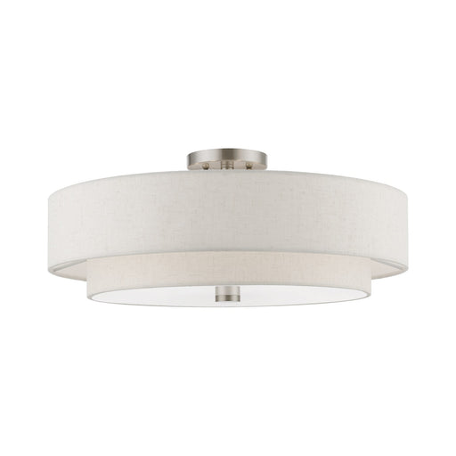 Meridian 5-Light 22" x 9.5" Semi-Flush Mount in Brushed Nickel
