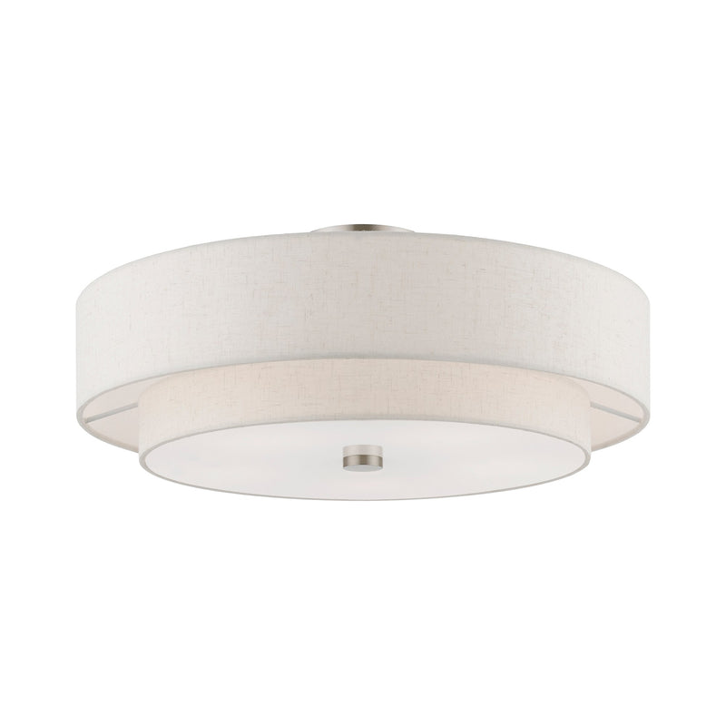 Meridian 5-Light 22" x 9.5" Semi-Flush Mount in Brushed Nickel