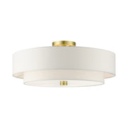 Meridian 5-Light 22" x 9.5" Semi-Flush Mount in Satin Brass