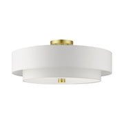 Meridian 5-Light 22" x 9.5" Semi-Flush Mount in Satin Brass