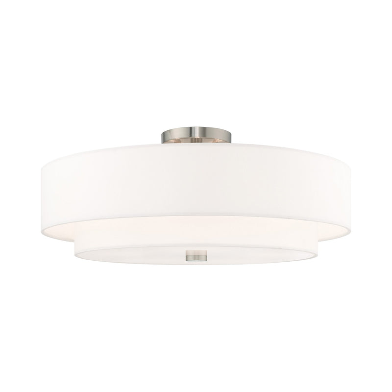 Meridian 5-Light 22" x 9.5" Semi-Flush Mount in Brushed Nickel
