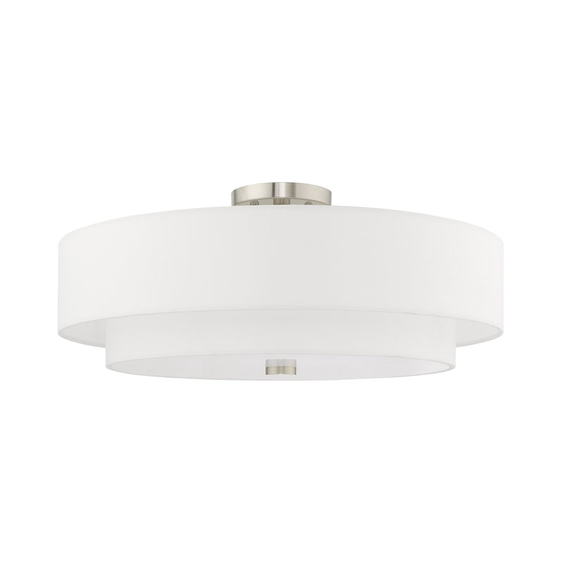 Meridian 5-Light 22" x 9.5" Semi-Flush Mount in Brushed Nickel