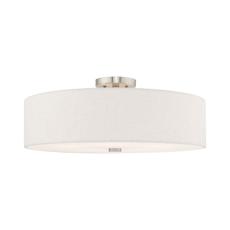 Meridian 5-Light 22" x 9" Semi-Flush Mount in Brushed Nickel