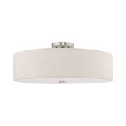 Meridian 5-Light 22" x 9" Semi-Flush Mount in Brushed Nickel