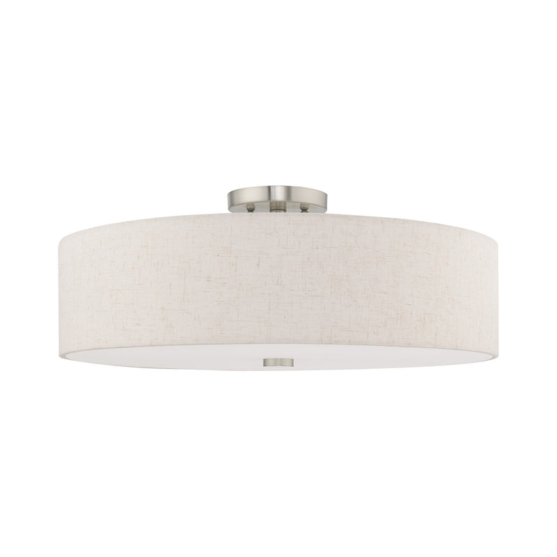 Meridian 5-Light 22" x 9" Semi-Flush Mount in Brushed Nickel