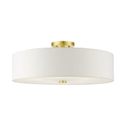 Meridian 5-Light 22" x 9" Semi-Flush Mount in Satin Brass