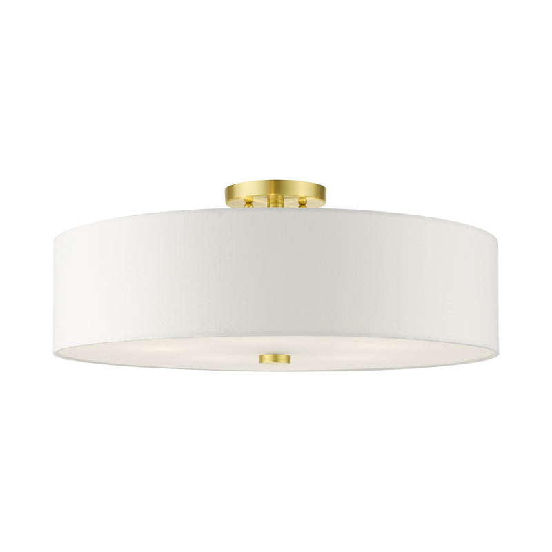 Meridian 5-Light 22" x 9" Semi-Flush Mount in Satin Brass