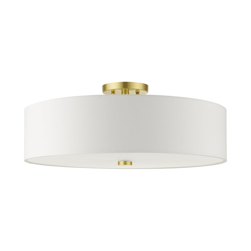 Meridian 5-Light 22" x 9" Semi-Flush Mount in Satin Brass