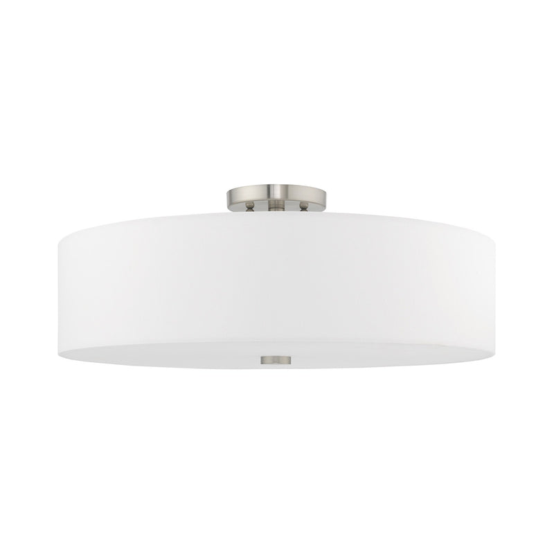 Meridian 5-Light 22" x 9" Semi-Flush Mount in Brushed Nickel