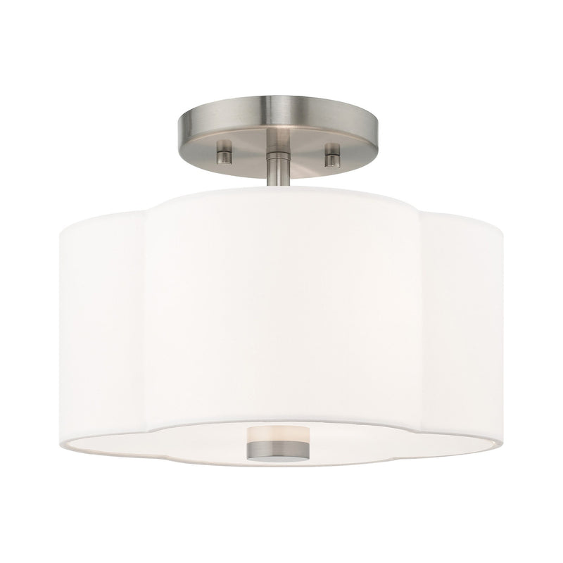Chelsea 2-Light Semi-Flush Mount in Brushed Nickel
