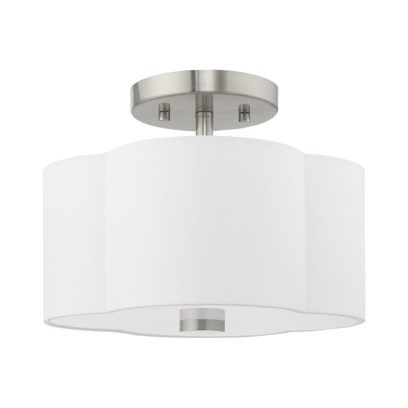 Chelsea 2-Light Semi-Flush Mount in Brushed Nickel