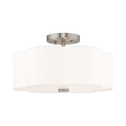 Chelsea 3-Light 15" Semi-Flush Mount in Brushed Nickel