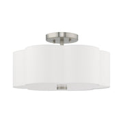 Chelsea 3-Light 15" Semi-Flush Mount in Brushed Nickel