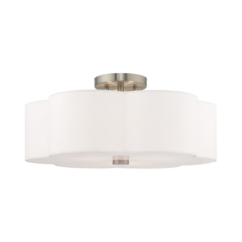 Chelsea 3-Light 18" Semi-Flush Mount in Brushed Nickel
