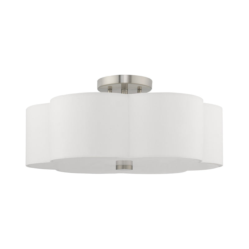 Chelsea 3-Light 18" Semi-Flush Mount in Brushed Nickel