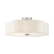 Chelsea 5-Light Scalloped Semi-Flush Mount in Brushed Nickel