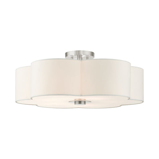 Chelsea 5-Light Scalloped Semi-Flush Mount in Brushed Nickel