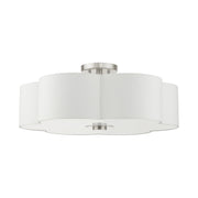 Chelsea 5-Light Scalloped Semi-Flush Mount in Brushed Nickel