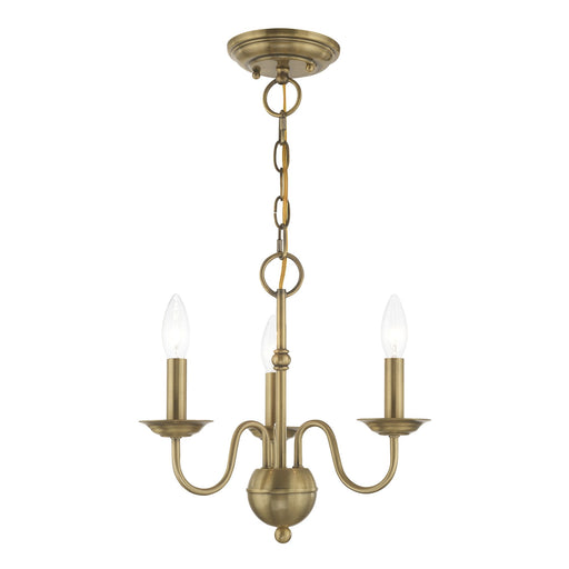 Windsor 3-Light Mini Chandelier in Antique Brass