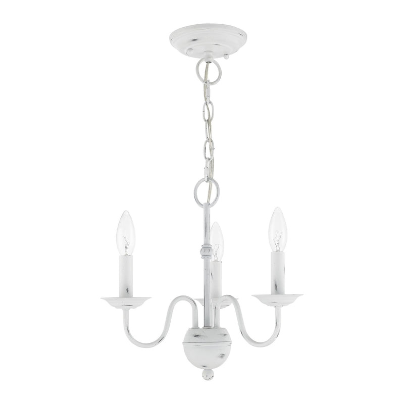 Windsor 3-Light Mini Chandelier in Antique White