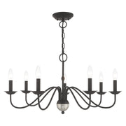 Windsor 7-Light Chandelier in Black with Brushed Nickel Accents