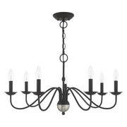 Windsor 7-Light Chandelier in Black with Brushed Nickel Accents