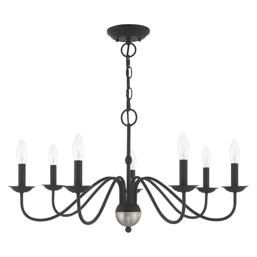 Windsor 7-Light Chandelier in Black with Brushed Nickel Accents
