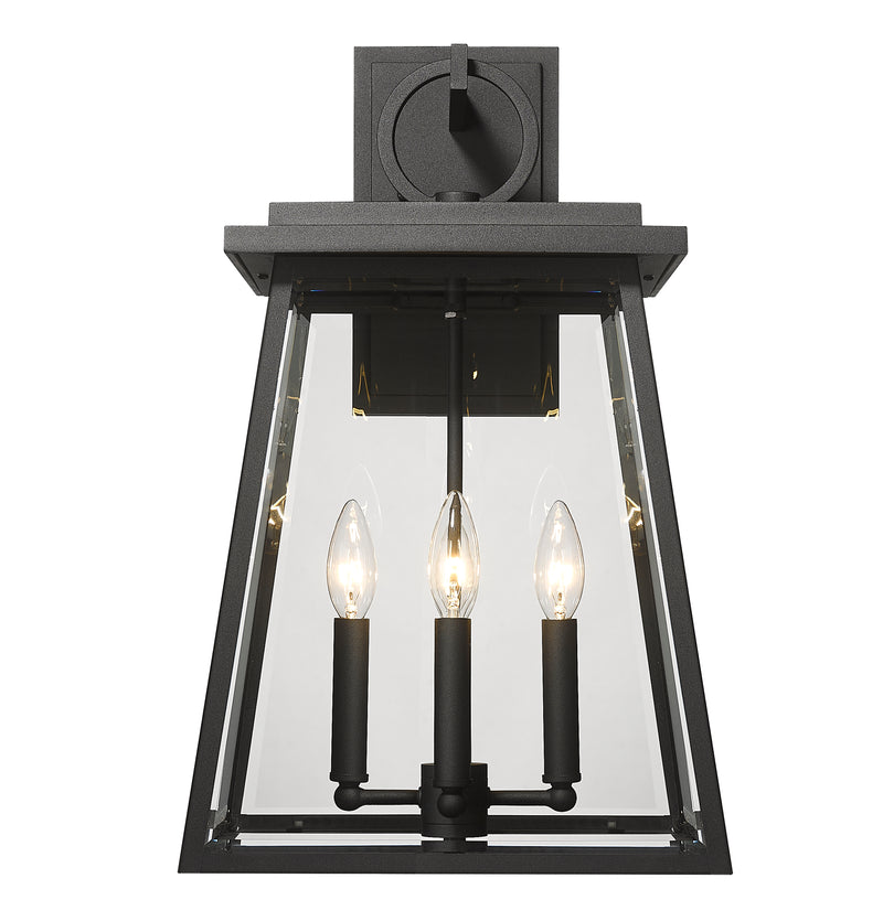 Broughton 4 Light 12.5" Outdoor Wall Light in Black