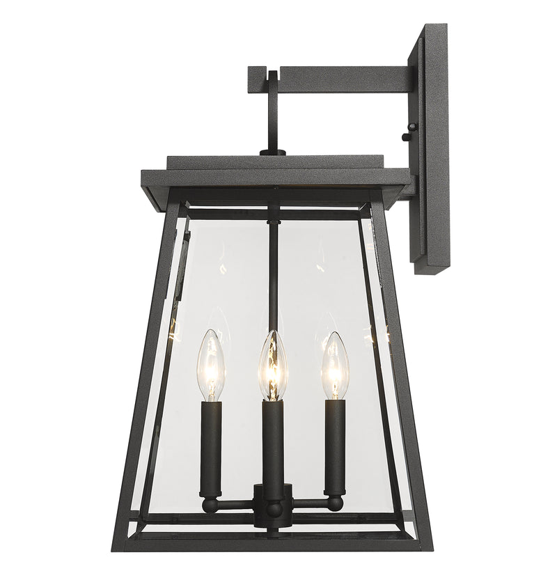 Broughton 4 Light 12.5" Outdoor Wall Light in Black