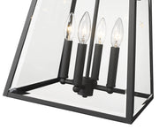 Broughton 4 Light 12.5" Outdoor Wall Light in Black