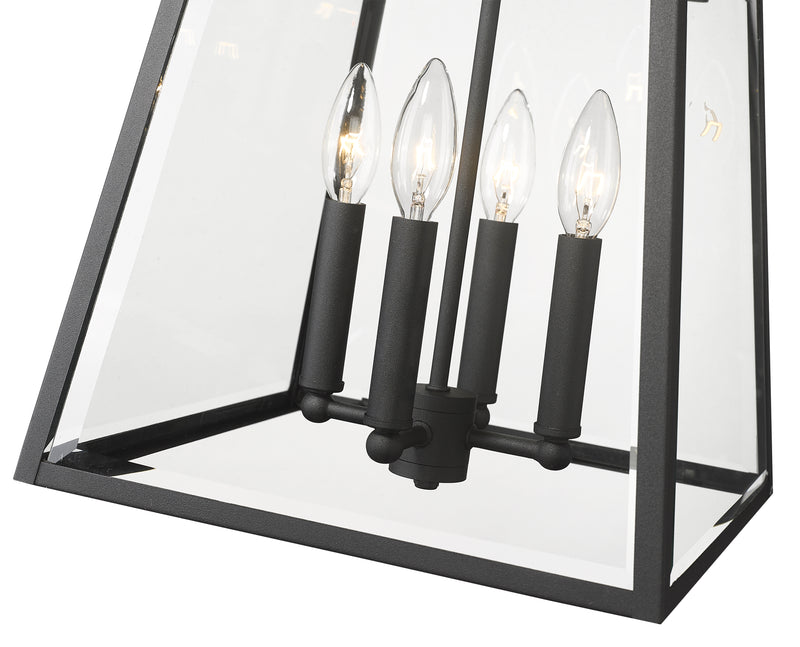 Broughton 4 Light 12.5" Outdoor Wall Light in Black