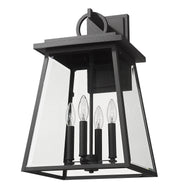Broughton 4 Light 12.5" Outdoor Wall Light in Black