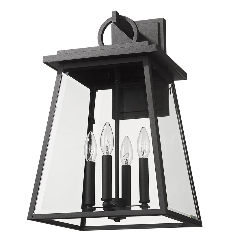 Broughton 4 Light 12.5" Outdoor Wall Light in Black