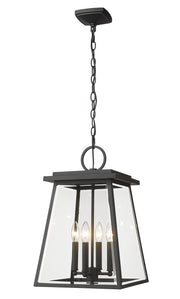 Broughton 4 Light 12.5" Outdoor Chain Mount Ceiling Fixture in Black