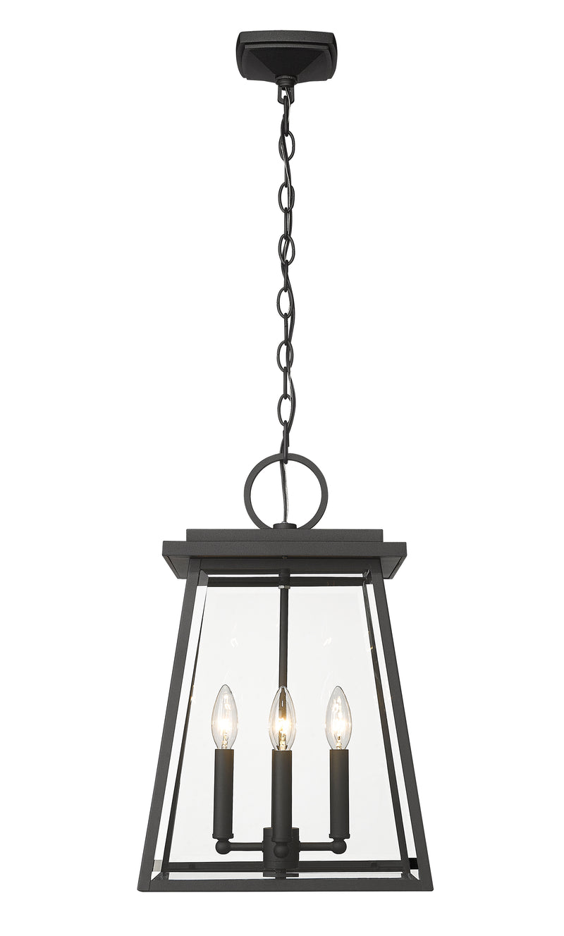 Broughton 4 Light 12.5" Outdoor Chain Mount Ceiling Fixture in Black
