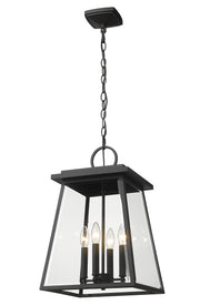 Broughton 4 Light 12.5" Outdoor Chain Mount Ceiling Fixture in Black