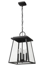 Broughton 4 Light 12.5" Outdoor Chain Mount Ceiling Fixture in Black